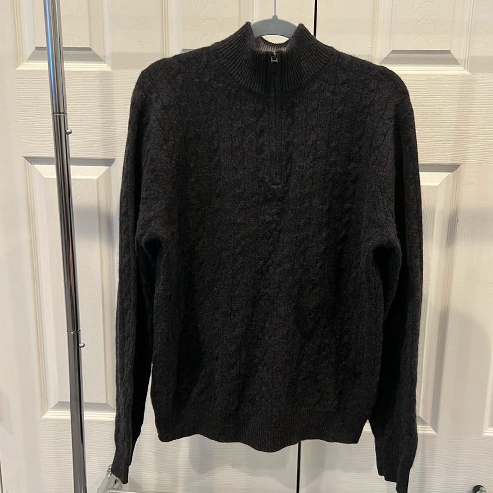 Saks Fifth Avenue, zip up turtleneck Men’s Cashmere Sweater - Picture 1 of 6